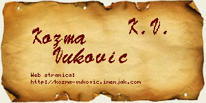 Kozma Vuković vizit kartica
